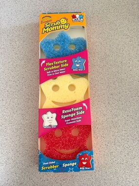 New Scrub Daddy Mommy Special Edition Star Shapes USA 3pk Red White Blue